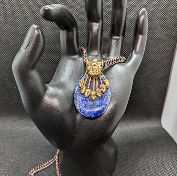 Lapis Lazuli Precious Stone Necklace - Picture 7 of 11